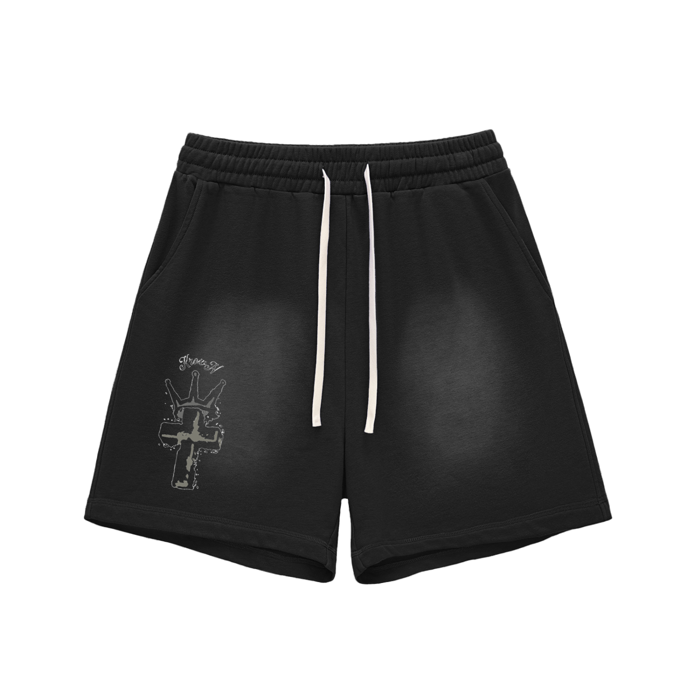 Sun Fade Raw Edge Cotton Shorts