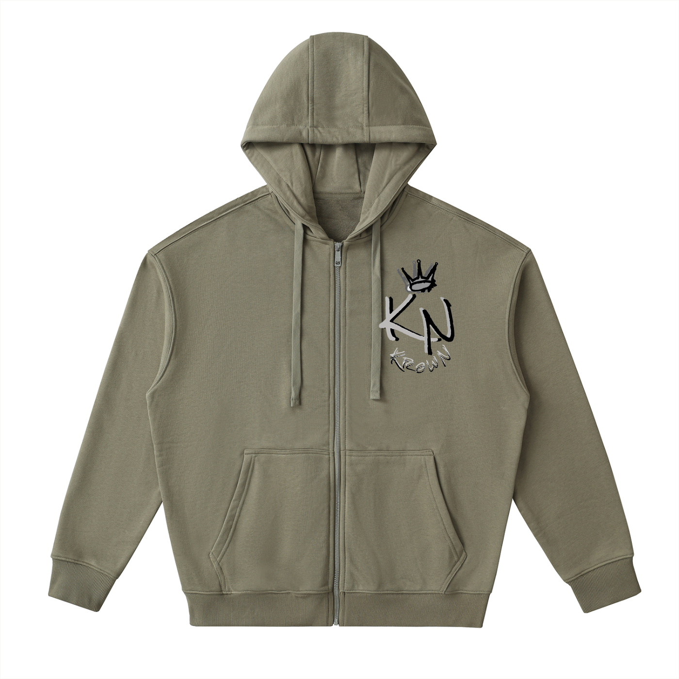 Drop-Shoulder Zip Up Hoodie