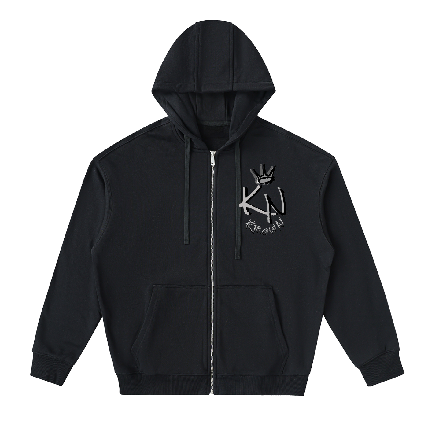 Drop-Shoulder Zip Up Hoodie