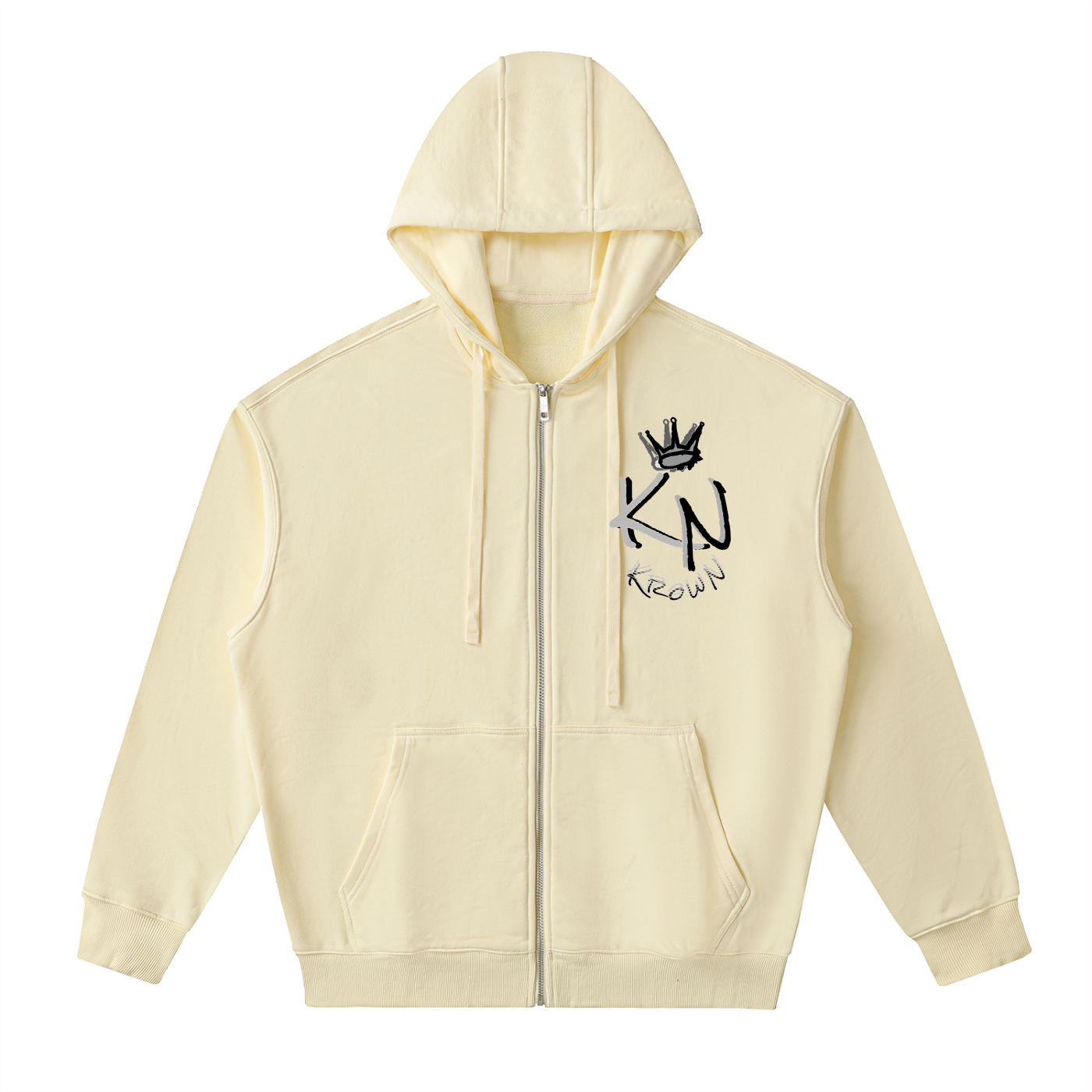 Drop-Shoulder Zip Up Hoodie