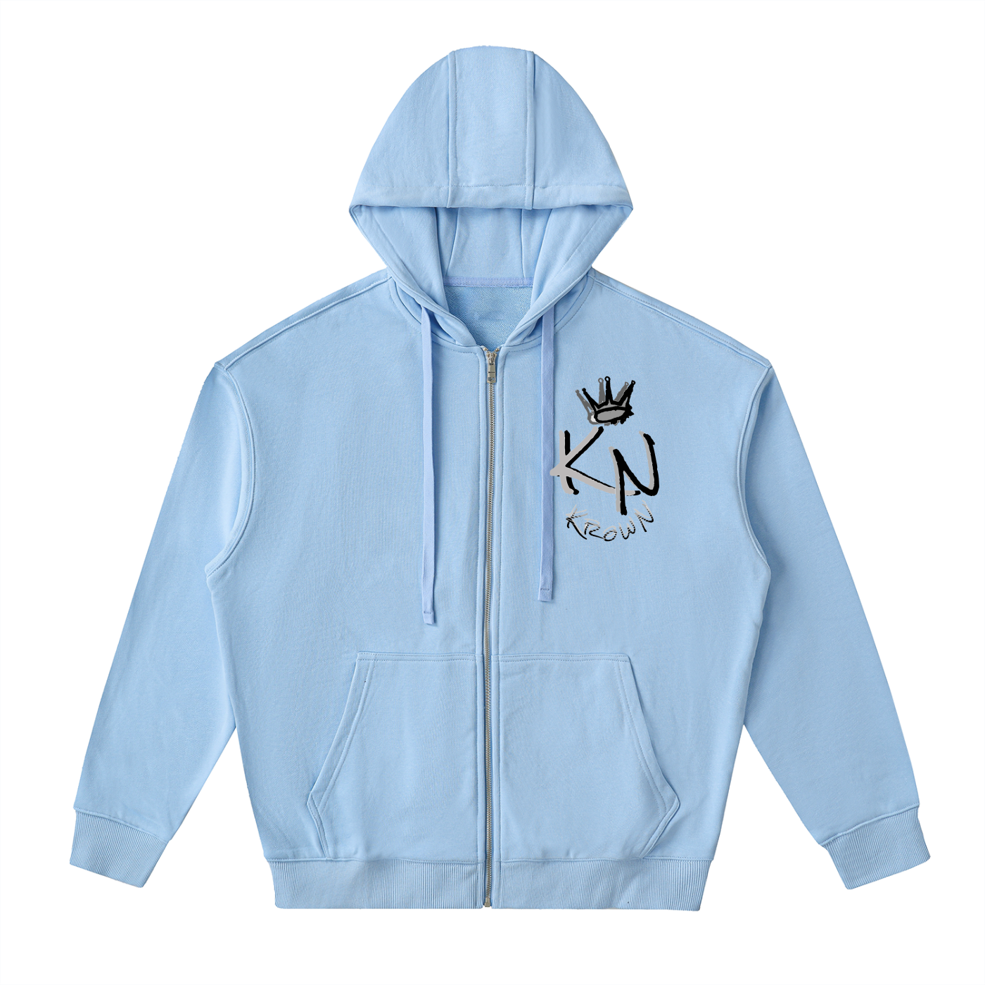 Drop-Shoulder Zip Up Hoodie