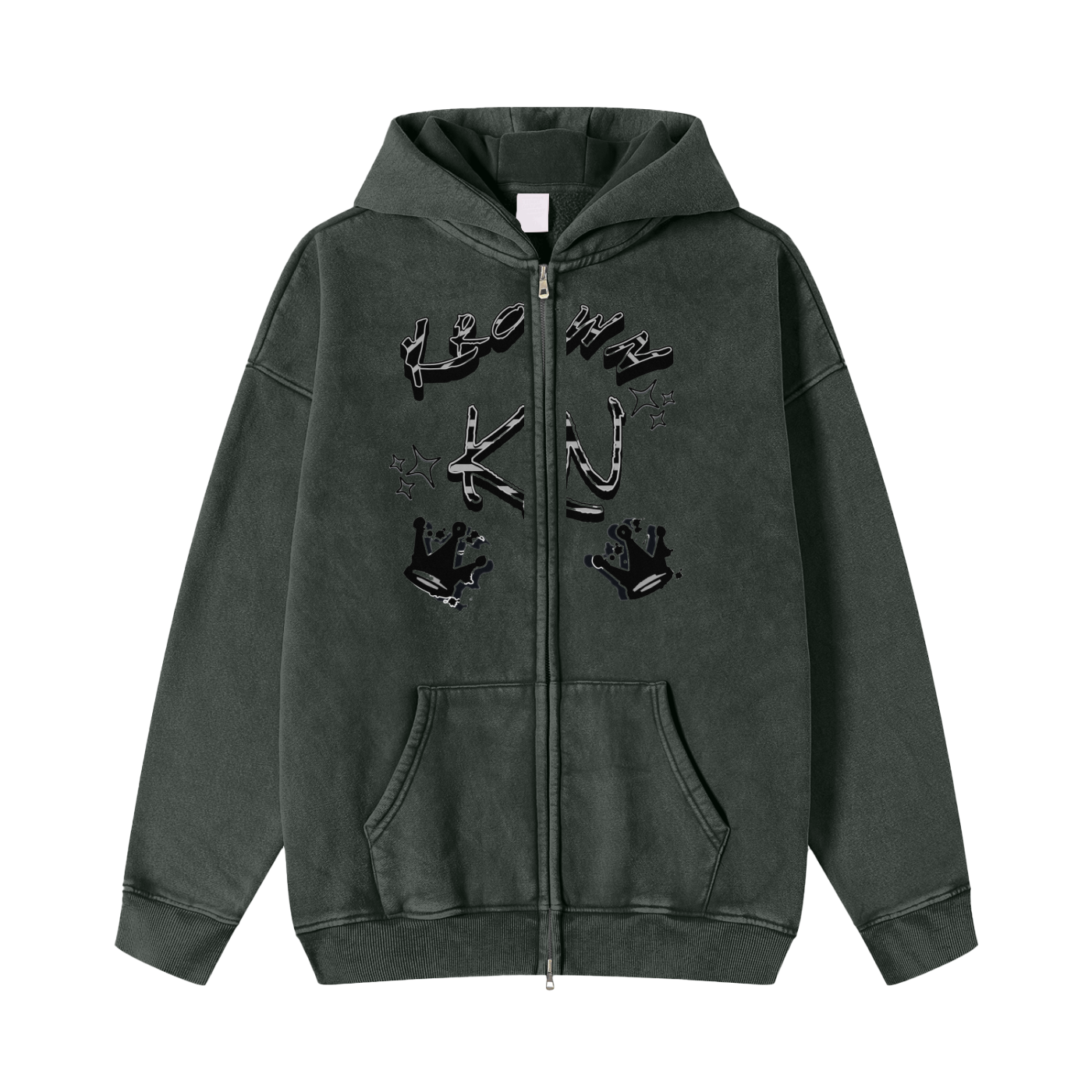 Krown Zip Through Hoodie